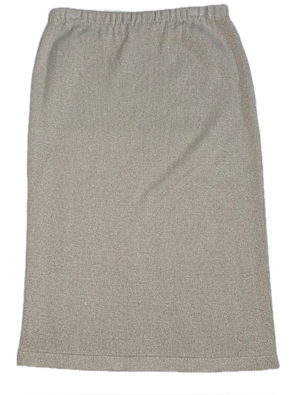 Vintage Light Beige Straight Sweater Skirt Size 10 Elastic Waist Neutral Preppy